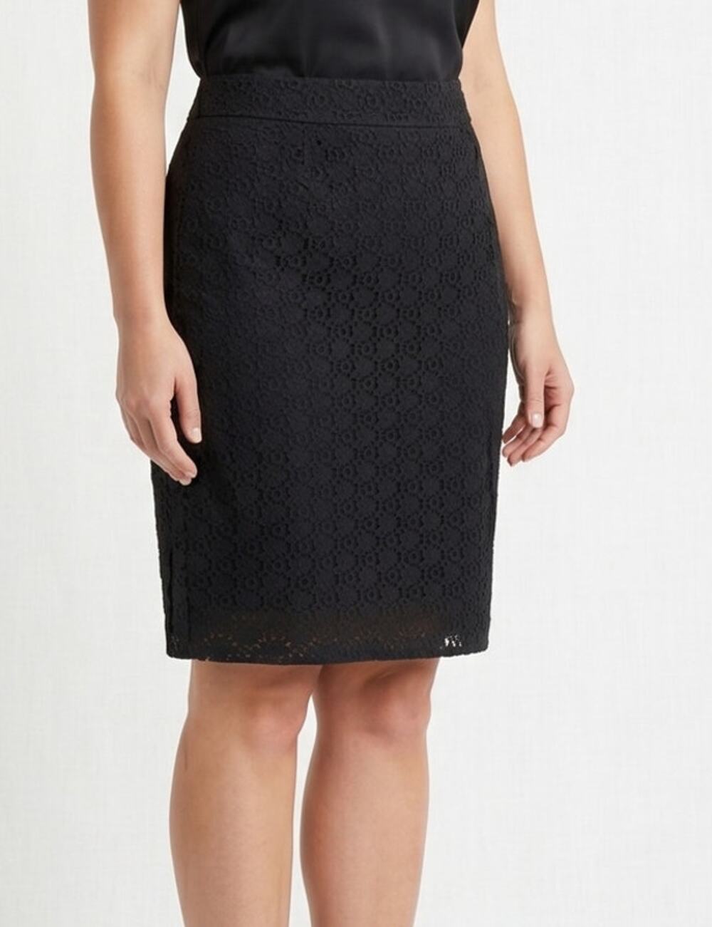Banana Republic Size 6 Black Lace Pencil Skirt